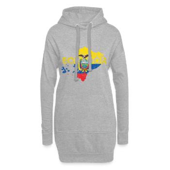 Ecuador Kartenform und Flagge - Hoodie-Kleid - Grau meliert - Vorne