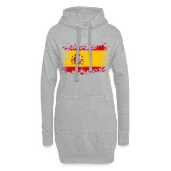 Tache de drapeau Espagne tache idée cadeau - Sweat-shirt à capuche long Femme - gris chiné - Devant