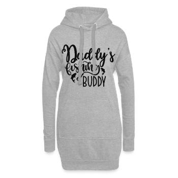 Papa pêche copain mignon enfants passe-temps - Sweat-shirt à capuche long Femme - gris chiné - Devant