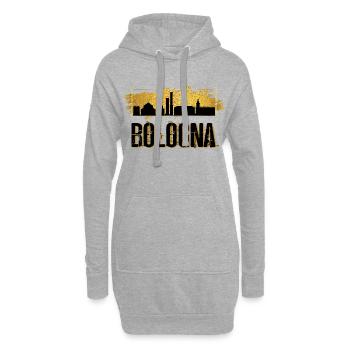 Bologna Italie Ville Skyline Patrie Amour Gold - Sweat-shirt à capuche long Femme - gris chiné - Devant