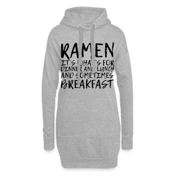 Ramen, pour le dîner et le déjeuner et le petit-déjeuner 4 - Sweat-shirt à capuche long Femme - gris chiné - Devant