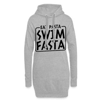 Eat Pasta Swim Fasta 14 - Hoodie-Kleid - Grau meliert - Vorne