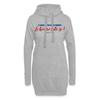 Proverbe beurre salé - Breizh - Bretagne - Humour - Sweat-shirt à capuche long Femme - gris chiné - Devant