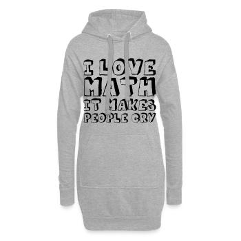 I Love Math, It Makes People Cry - Hoodie Dress - heather grey - Front