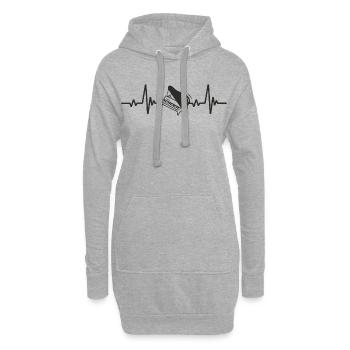 Flügel Klassische Musik-Herzinstrument - Hoodie-Kleid - Grau meliert - Vorne