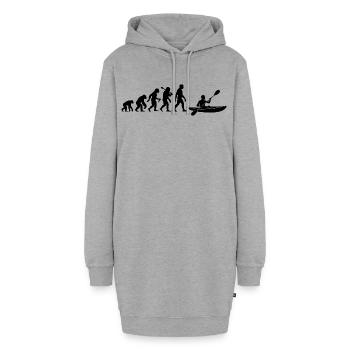 Kajak Evolution Kajakfahrer Für Wassersport Fans - Hoodie-Kleid - Grau meliert - Vorne - AI Model Female 172 light (172cm)