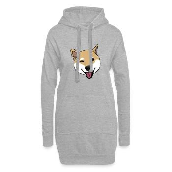 Shiba Inu, Chien, Race, Dessin, Bande dessinée - Sweat-shirt à capuche long Femme - gris chiné - Devant