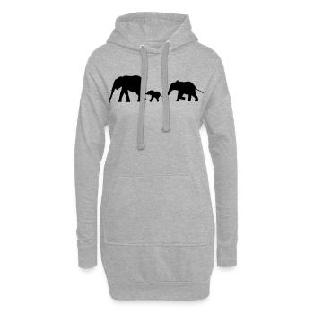 Elefanten, Elefant - Hoodie-Kleid - Grau meliert - Vorne