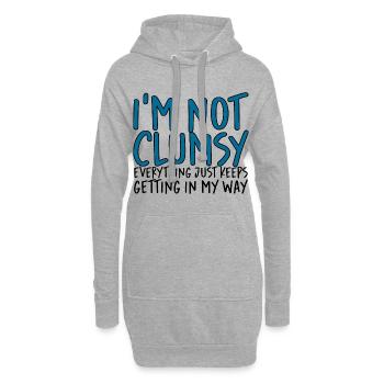 I'm Not Clumsy Everything Keeps Getting In My Way - Hoodie-Kleid - Grau meliert - Vorne