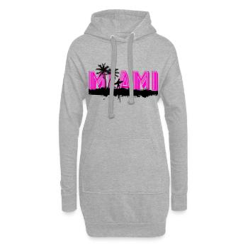 Miami Floride USA Surfeur Summer Beach Palmiers - Sweat-shirt à capuche long Femme - gris chiné - Devant