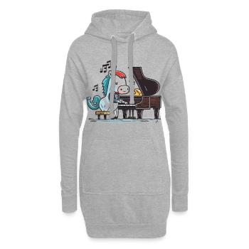 Einhorn-Melodie - Hoodie-Kleid - Grau meliert - Vorne
