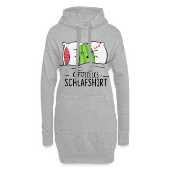 Offizielles Schlafshirt Gurke - Hoodie-Kleid - Grau meliert - Vorne
