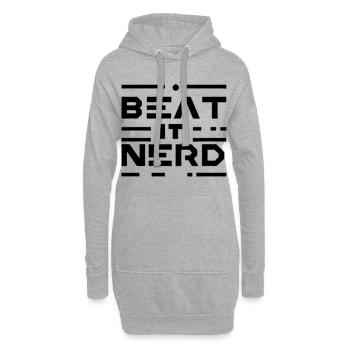 Battez-le Nerd 16 - Sweat-shirt à capuche long Femme - gris chiné - Devant