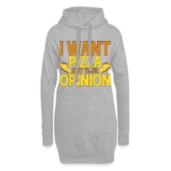 Je veux de la pizza, pas votre opinion 2 - Sweat-shirt à capuche long Femme - gris chiné - Devant