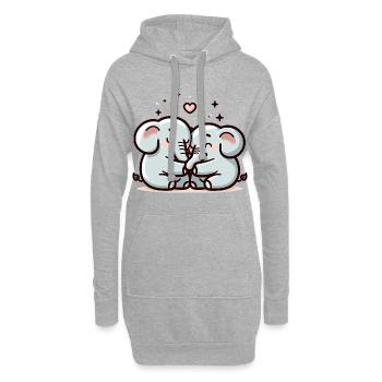Two Elephants In Love - Hoodie-Kleid - Grau meliert - Vorne