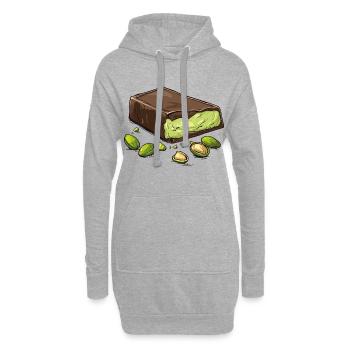 Dubaï Chocolat Pistaches Pistache Crème Chocolat - Sweat-shirt à capuche long Femme - gris chiné - Devant