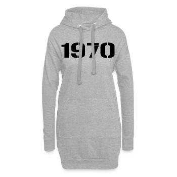 Millésime 1970 - Sweat-shirt à capuche long Femme - gris chiné - Devant