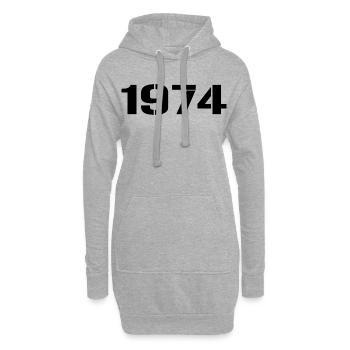 Millésime 1974 - Sweat-shirt à capuche long Femme - gris chiné - Devant