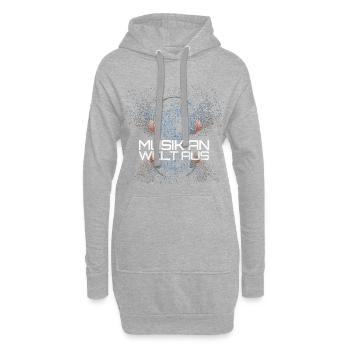 Musik Sprüche > Musik an - Welt aus - Hoodie-Kleid - Grau meliert - Vorne