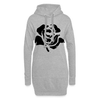 Rose - Sweat-shirt à capuche long Femme - gris chiné - Devant