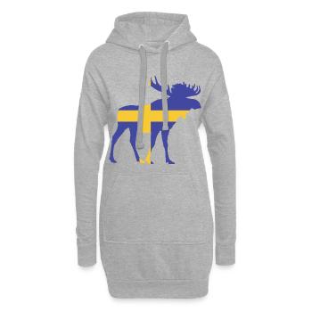 Schwedischer Elch - Hoodie-Kleid - Grau meliert - Vorne