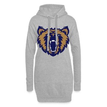 Bärengesicht Club Logo - Hoodie-Kleid - Grau meliert - Vorne