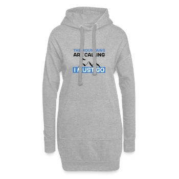 The mountains are calling - I must go - Hoodie-Kleid - Grau meliert - Vorne