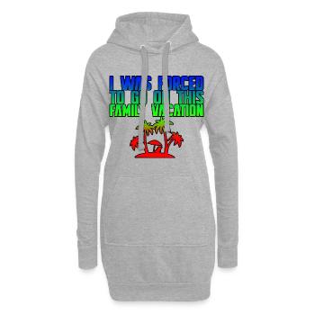 J’ai été obligé de partir en vacances en famille 3 - Sweat-shirt à capuche long Femme - gris chiné - Devant