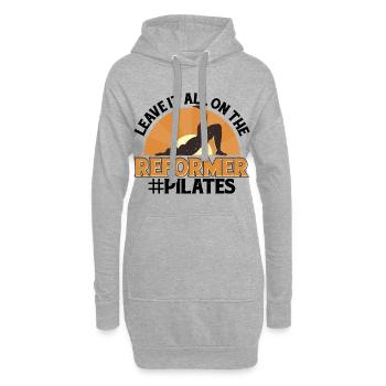 Leave It All On The Reformer #Pilates 13 - Hoodie-Kleid - Grau meliert - Vorne