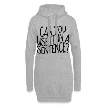 Pouvez-vous l’utiliser dans une phrase - Sweat-shirt à capuche long Femme - gris chiné - Devant