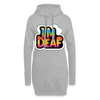 I'm Deaf 39 - Hoodie-Kleid - Grau meliert - Vorne
