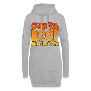 Écrevisses, bière et Crew - Sweat-shirt à capuche long Femme - gris chiné - Devant