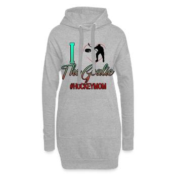 I Love The Goalie #hockeymom 4 - Hoodie-Kleid - Grau meliert - Vorne