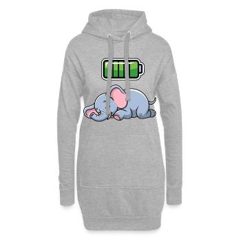 Elefant Sleeping Recharging Night Bedtime - Hoodie-Kleid - Grau meliert - Vorne