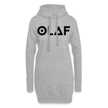 Prénom Olaf - Sweat-shirt à capuche long Femme - gris chiné - Devant