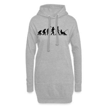 Evolution - Fishing, Angler Gift - Hoodie Dress - heather grey - Front