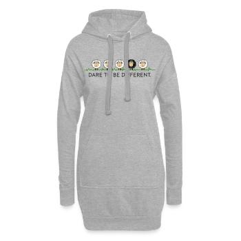 Oser être différent – Black Sheep - Sweat-shirt à capuche long Femme - gris chiné - Devant