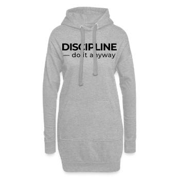 Discipline – Minimal Statement Shirt - Hoodie-Kleid - Grau meliert - Vorne