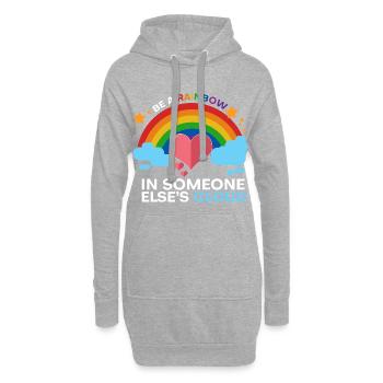 Soyez un arc-en-ciel dans le nuage d'elses de quelqu'un - Sweat-shirt à capuche long Femme - gris chiné - Devant