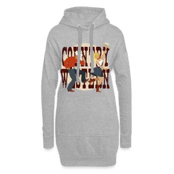 Country Western - Hoodie-Kleid - Grau meliert - Vorne
