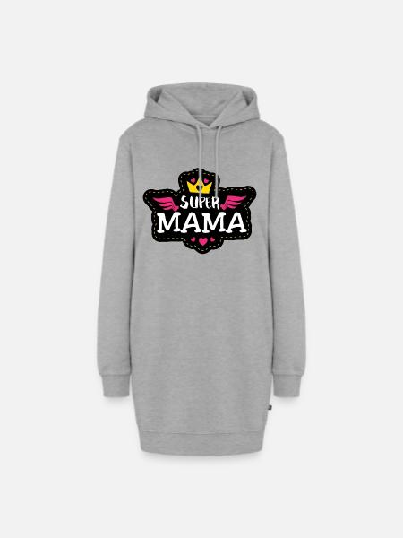Supermama - Hoodie-Kleid - Grau meliert