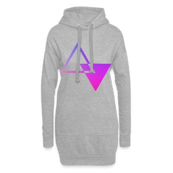 farbige Sanduhr - Hoodie-Kleid - Grau meliert - Vorne