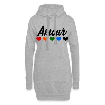 Liebe Valentinstag - Hoodie-Kleid - Grau meliert - Vorne