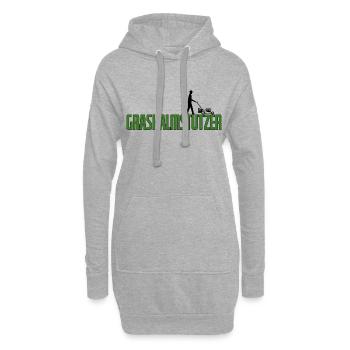 Grashalmstutzer Rasenmäher Gärtner Geschenkidee - Hoodie-Kleid - Grau meliert - Vorne