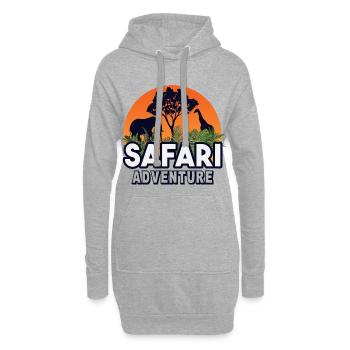 Safari Big Five - Sweat-shirt à capuche long Femme - gris chiné - Devant