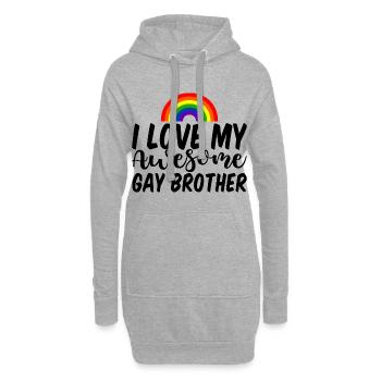 J’aime mon frère gay génial 3 - Sweat-shirt à capuche long Femme - gris chiné - Devant