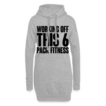 Working Off This 6 Pack Fitness - Hoodie-Kleid - Grau meliert - Vorne