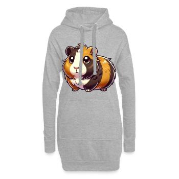 Cochon d’Inde comique - Sweat-shirt à capuche long Femme - gris chiné - Devant