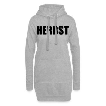 Herbst - minimalistisches Design - Hoodie-Kleid - Grau meliert - Vorne