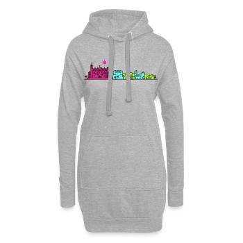 Ligne d’horizon de la cathédrale de Palma de Majorque - Sweat-shirt à capuche long Femme - gris chiné - Devant